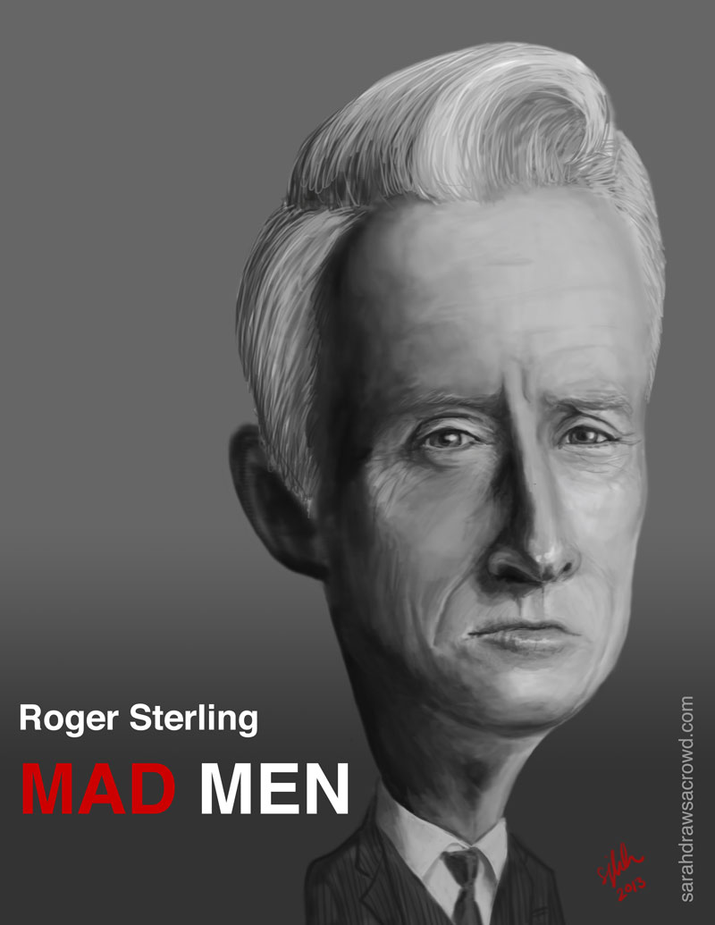 John Slattery as Mad Men's Roger Sterling