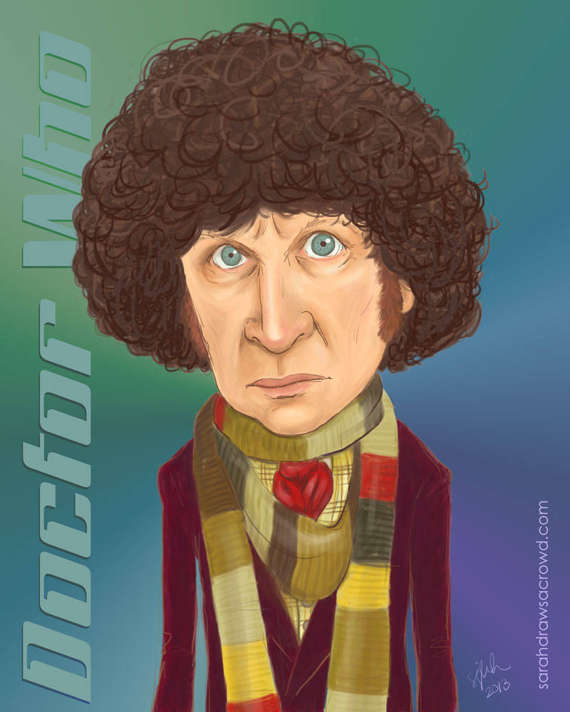 Celebrity Caricature: Tom Baker as the Fourth Doctor Who