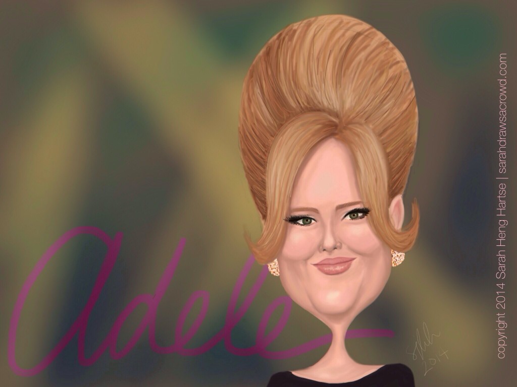 British soul singer Adele - celebrity caricature