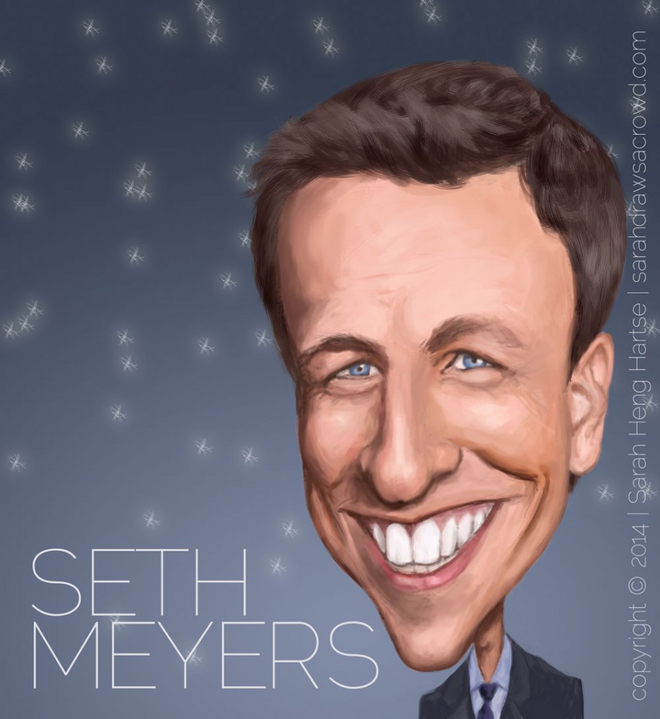 Celebrity caricature Seth Meyers Late Night NBC SNL