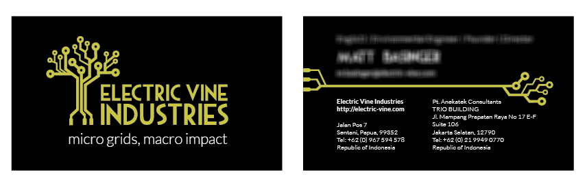 Front & Back of business card.