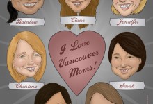 Caricature of moms in Vancouver BC Canada