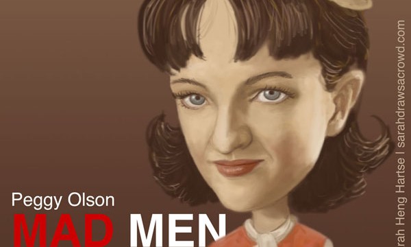 Celebrity Caricature - Mad Men's Peggy Olson played by actress Elisabeth Moss