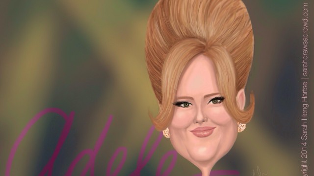 British soul singer Adele - celebrity caricature