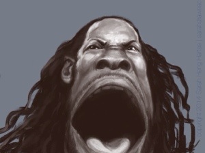 Celebrity caricature: Seattle Seahawks Richard Sherman