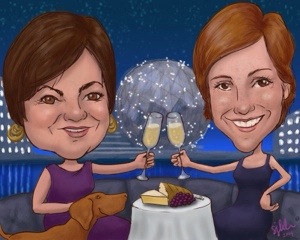 Commission Caricature - night on the town!