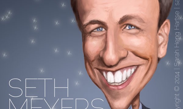 Celebrity caricature Seth Meyers Late Night NBC SNL